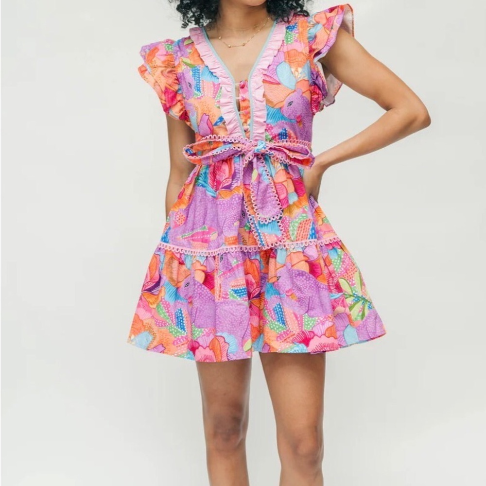 NWOT Marie by Victoria Dunn Multicolored Floral Soleil Allura Dress Size 3XL - Picture 3 of 14
